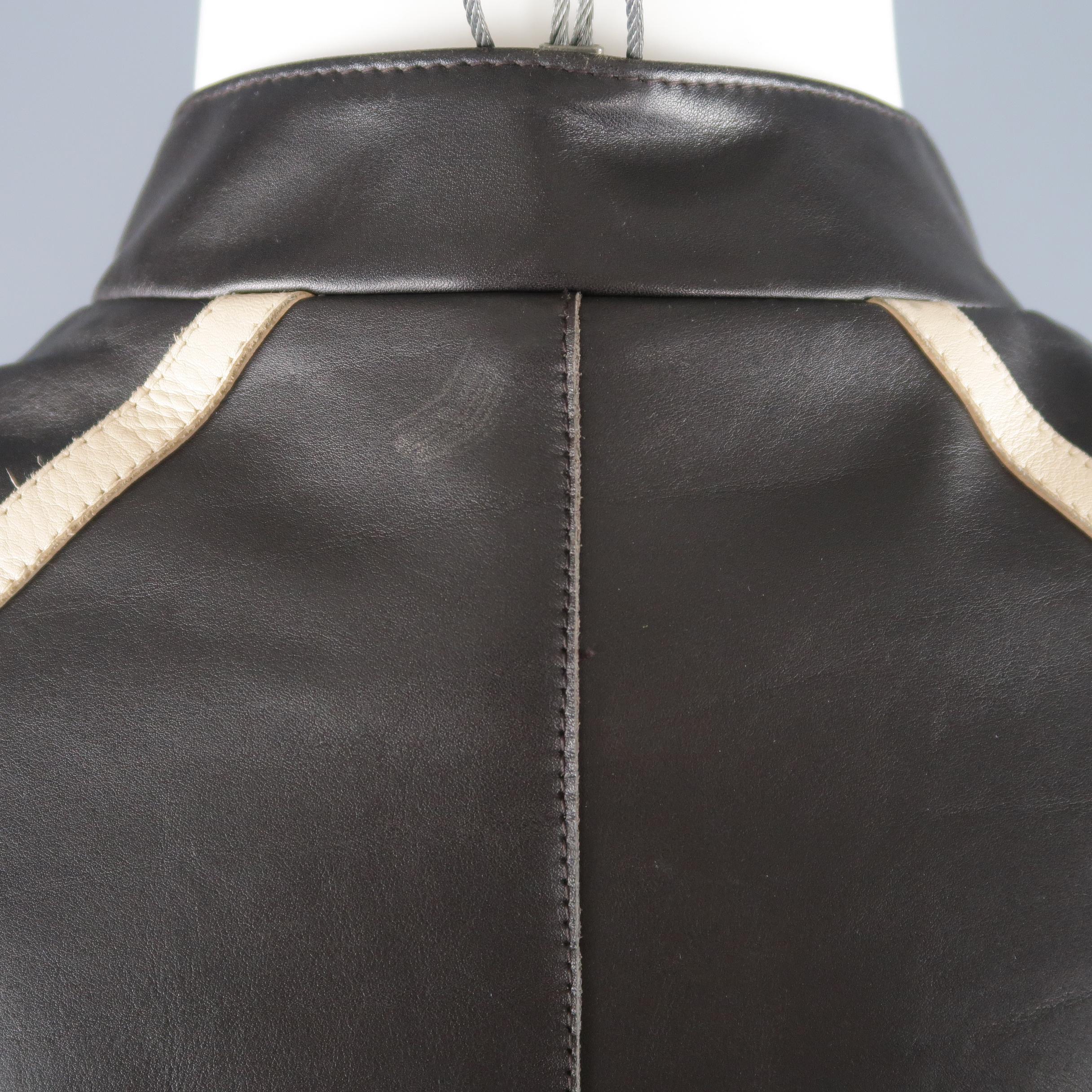 NEIL BARRETT M Brown Leather Jacket 2