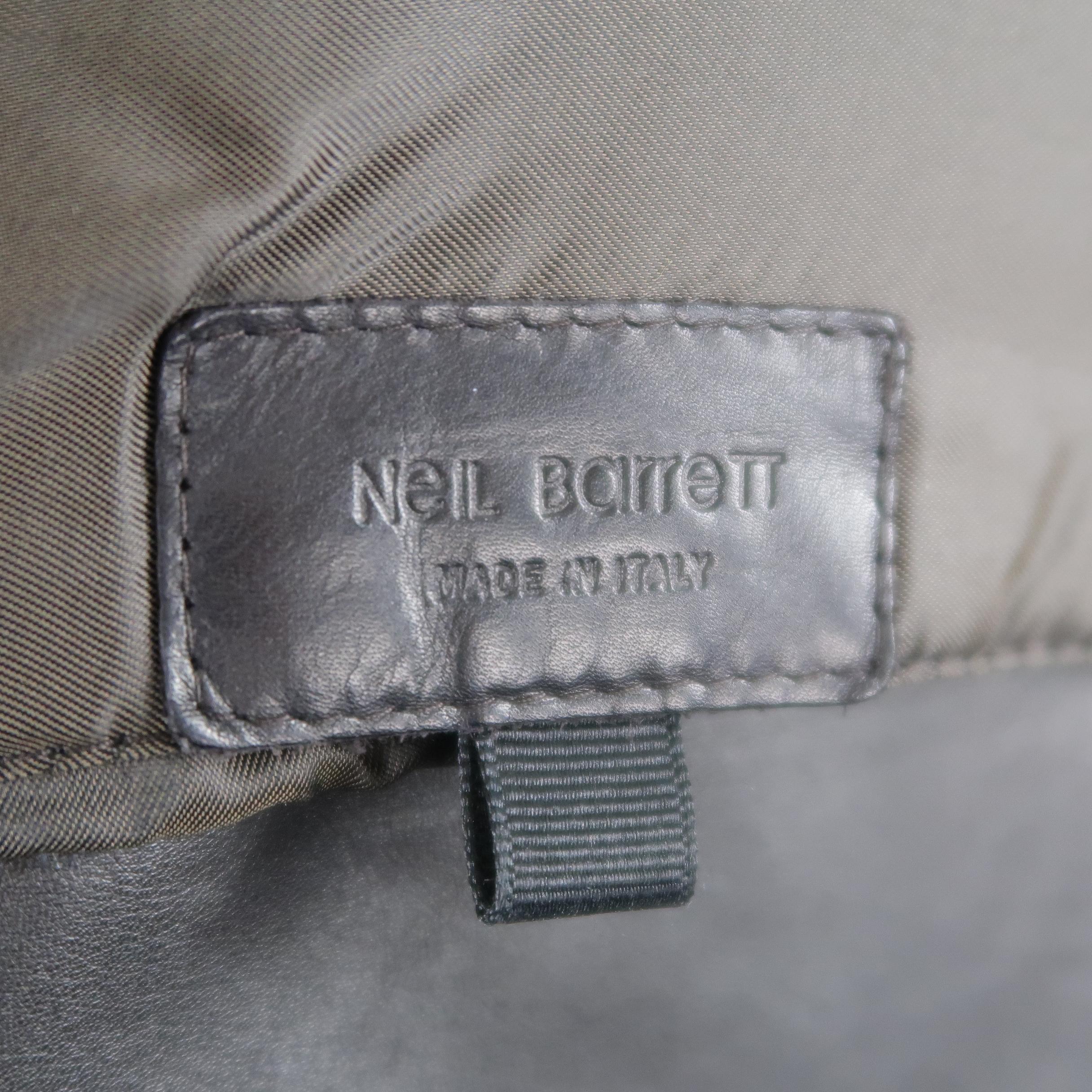 NEIL BARRETT M Brown Leather Jacket 4