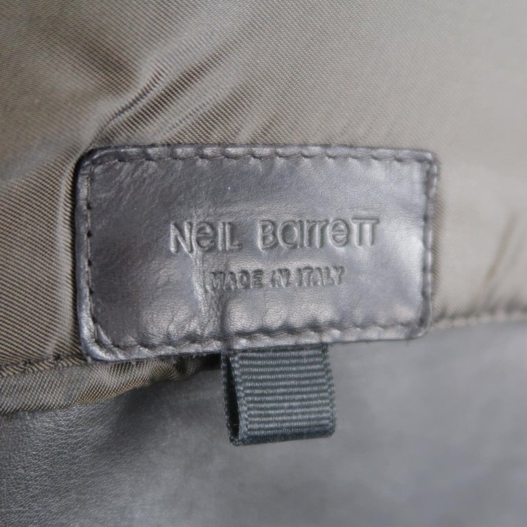 NEIL BARRETT M Brown Leather Jacket For Sale 7