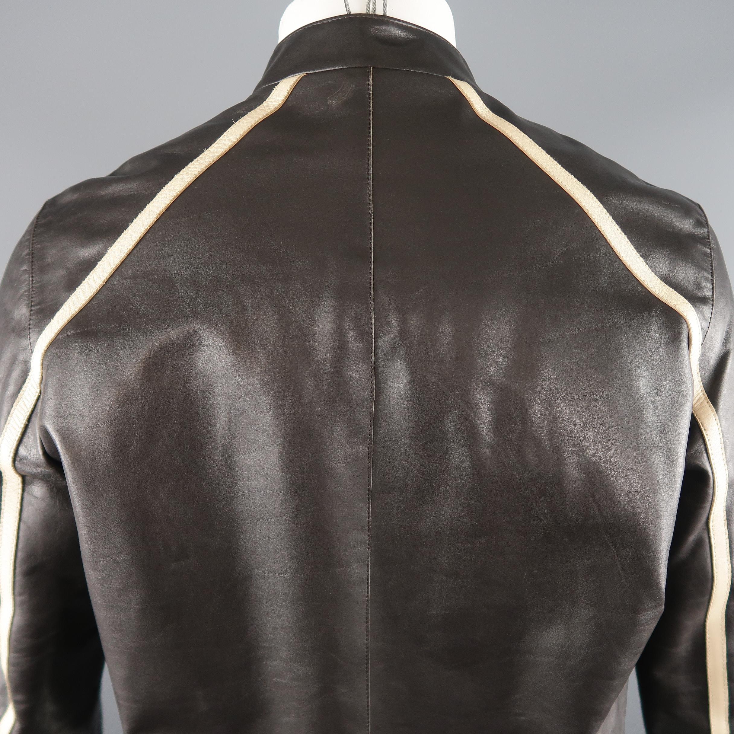 NEIL BARRETT M Brown Leather Jacket 1