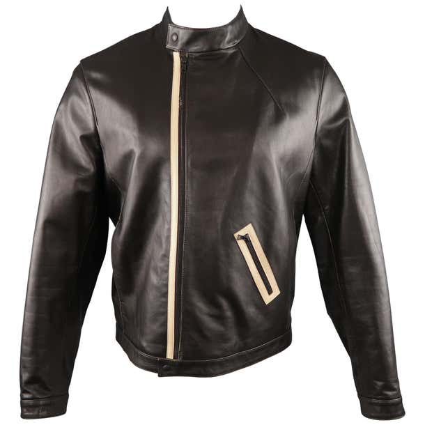 NEIL BARRETT M Brown Leather Jacket For Sale at 1stDibs | neil barrett ...