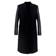 Neil Barrett Masculine Fit Black Wool-blend Long Coat - Size US 8