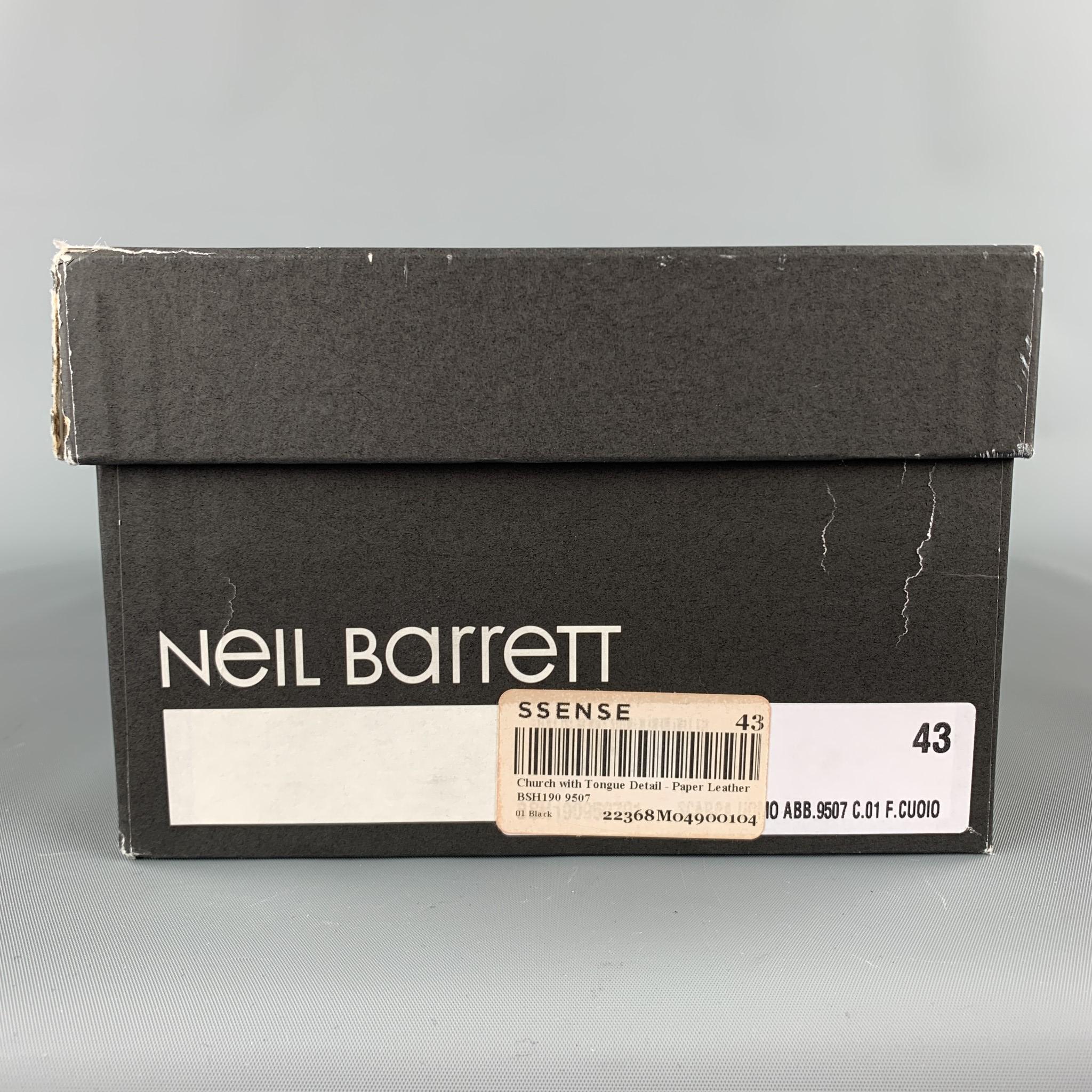 NEIL BARRETT Men's Size 10 Black Textured Suede Cap Toe Lace Up Shoes - NEW 5