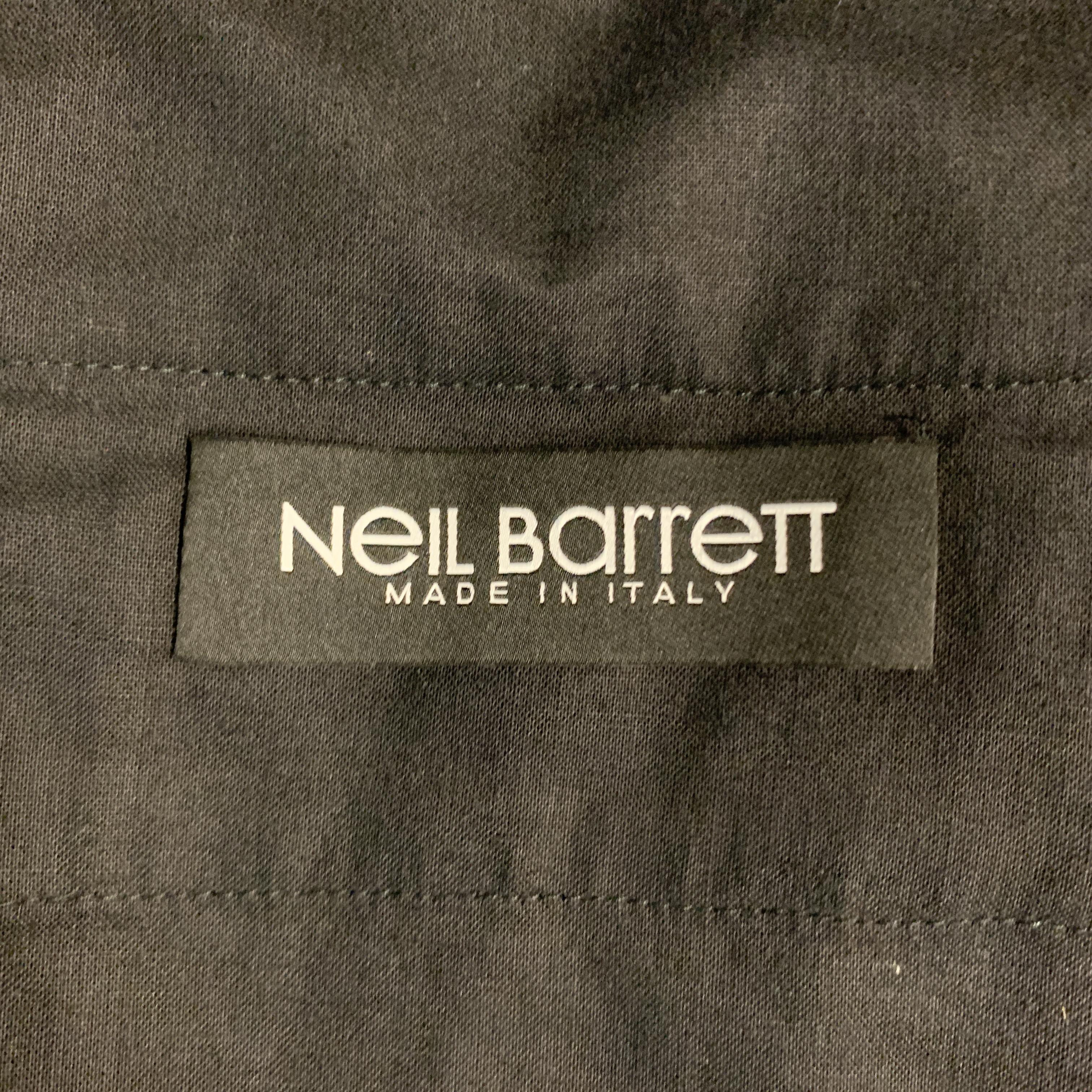 NEIL BARRETT S/S 18 Size 32 Navy Wool Blend Tuxedo Dress Pants 2
