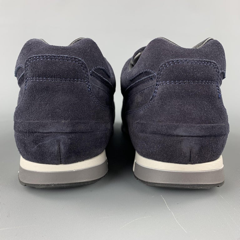 NEIL BARRETT Size 10 / IT 43 Navy Blue Suede Lace Up Trainers For Sale at  1stDibs