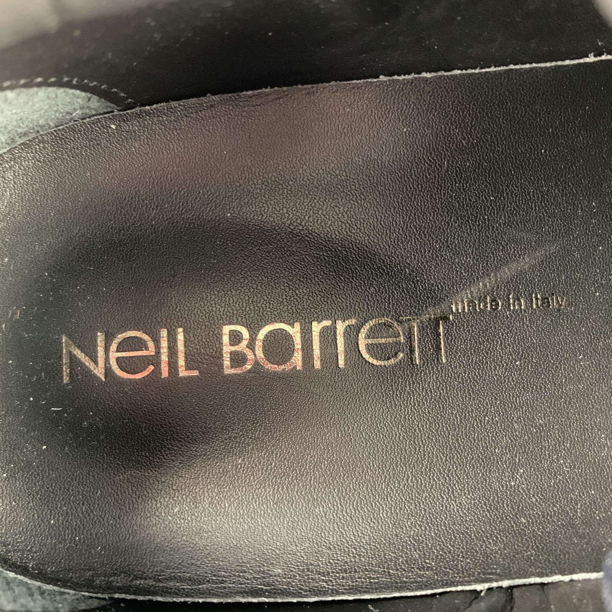 NEIL BARRETT Size 10 Navy Suede Lace Up Sneakers For Sale 2