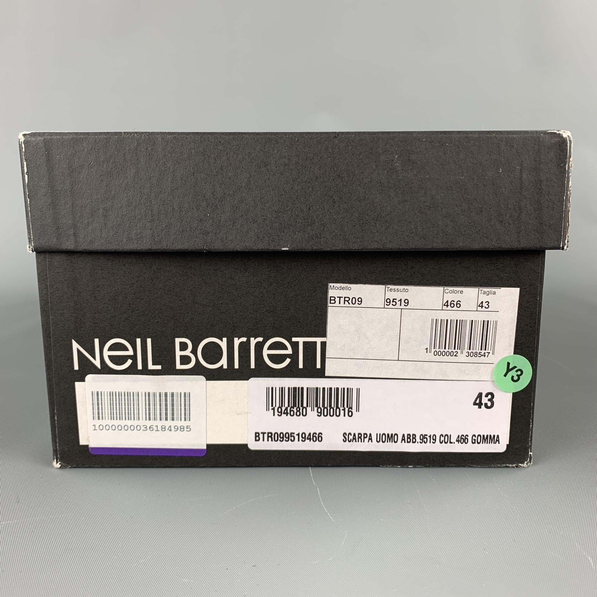 NEIL BARRETT Size 10 Navy Suede Lace Up Sneakers For Sale 3