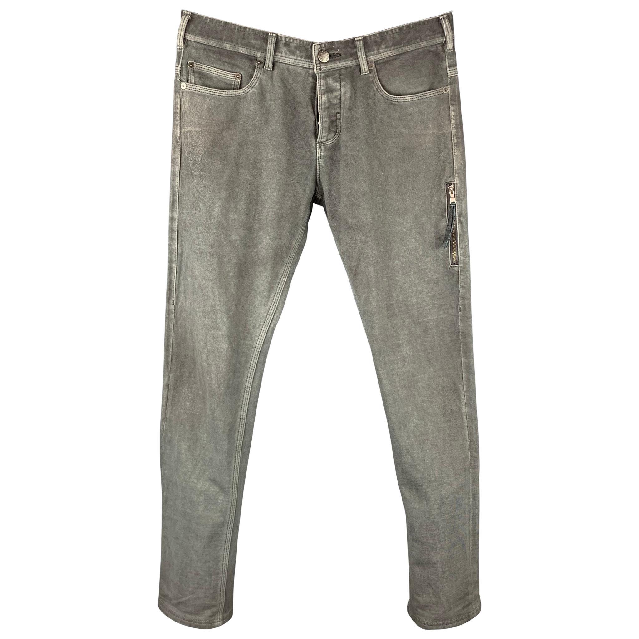 NEIL BARRETT Size 30 Grey Cotton Jean Cut Casual Pants at 1stDibs