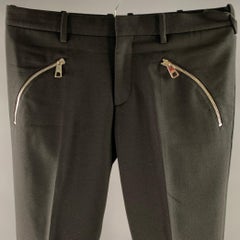 NEIL BARRETT Pantalon skinny noir à poches zippées en polyester mélangé, taille 32