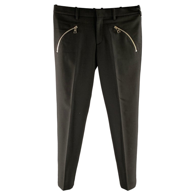 NEIL BARRETT Size 32 Black Zip Pocket Polyester Blend Skinny Pants