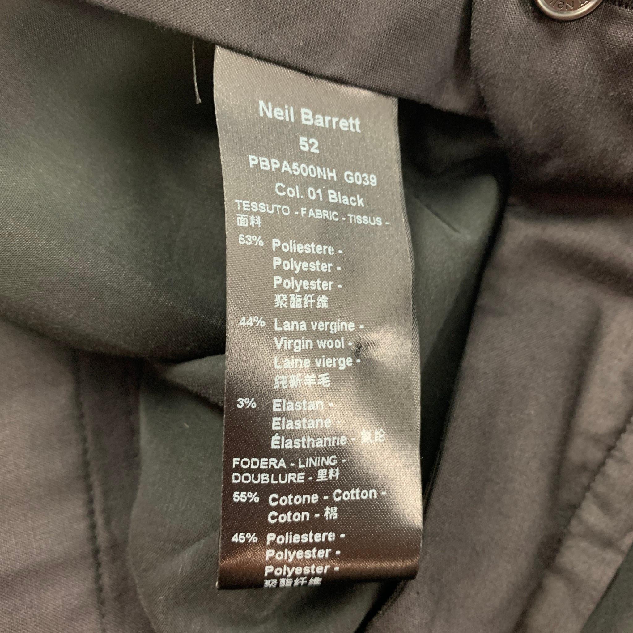 NEIL BARRETT Size 36 Black Polyester Blend Tuxedo Dress Pants In New Condition In San Francisco, CA