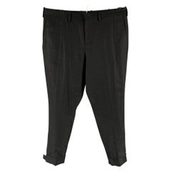 NEIL BARRETT Size 38 Black Cotton Blend Cuffed Dress Pants