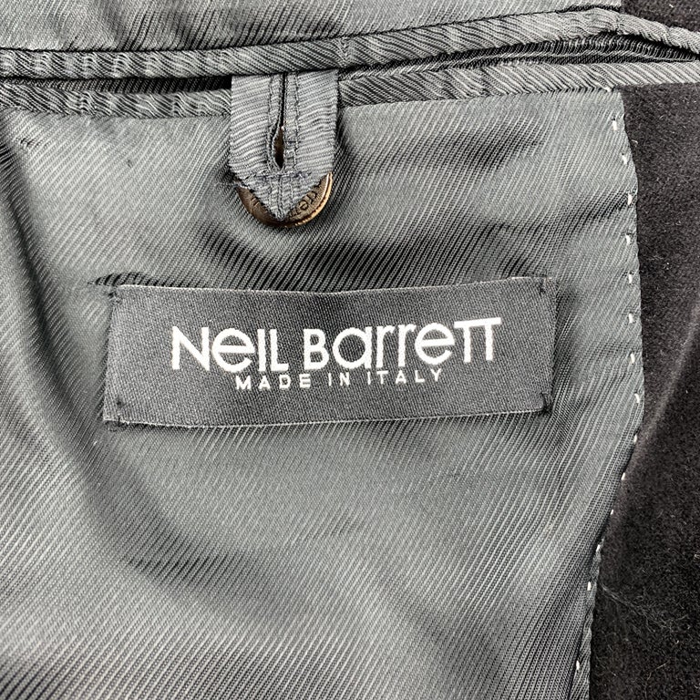 NEIL BARRETT Size 38 Black Solid Velvet Peak Lapel Sport Coat at 1stDibs