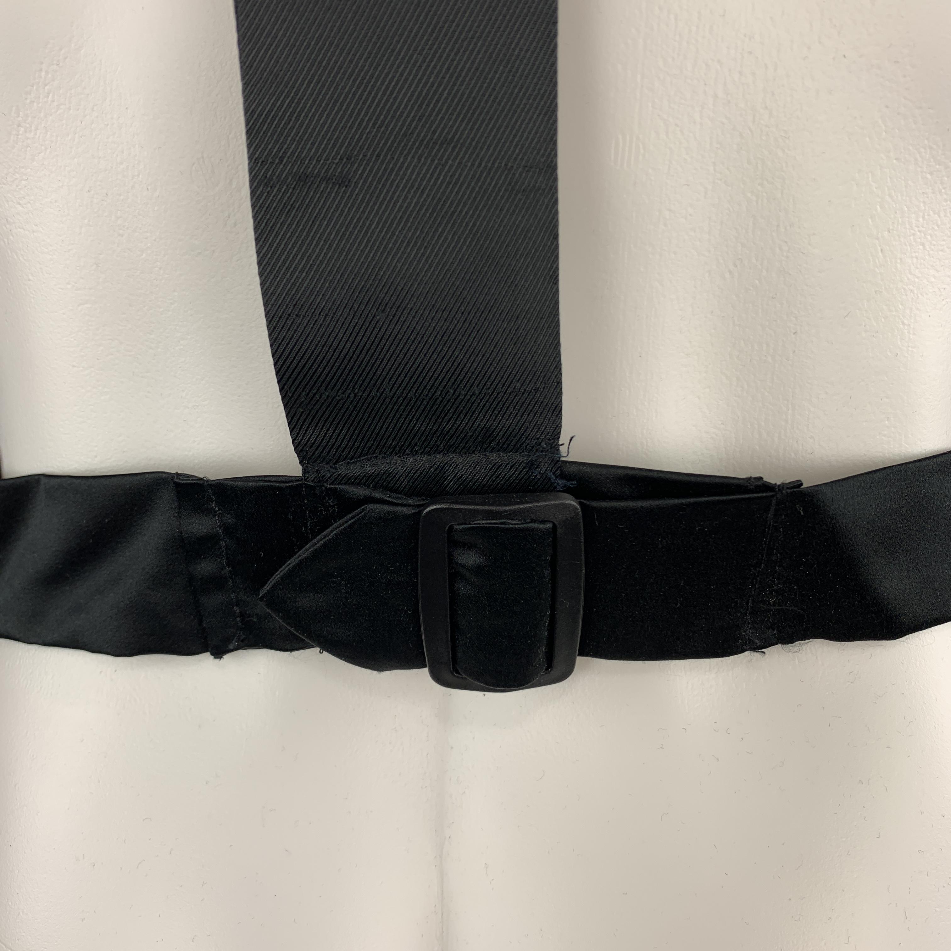 NEIL BARRETT Size 38 Black Wool Cutout Harness Back Vest 1