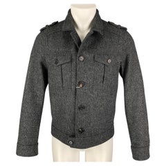 NEIL BARRETT Size 38 Grey Wool Button Up Slim Fit Jacket
