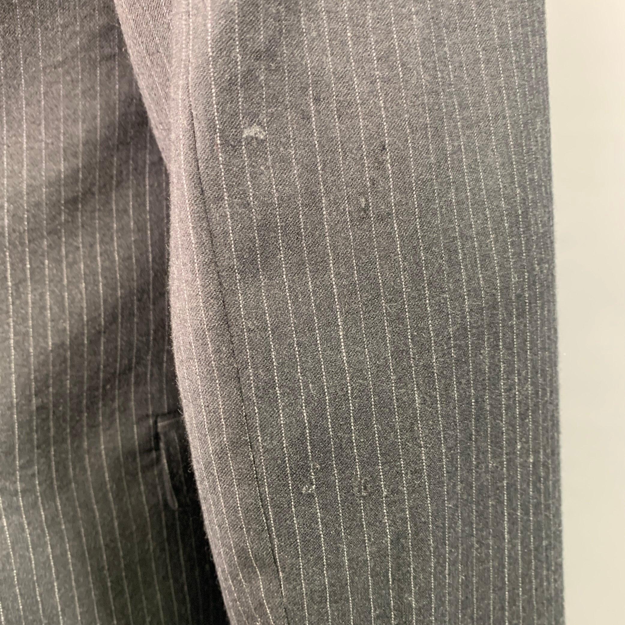 NEIL BARRETT Size 40 Black Grey Pinstripe Wool Ombre Effect Slim Fit Sport Coat For Sale 2