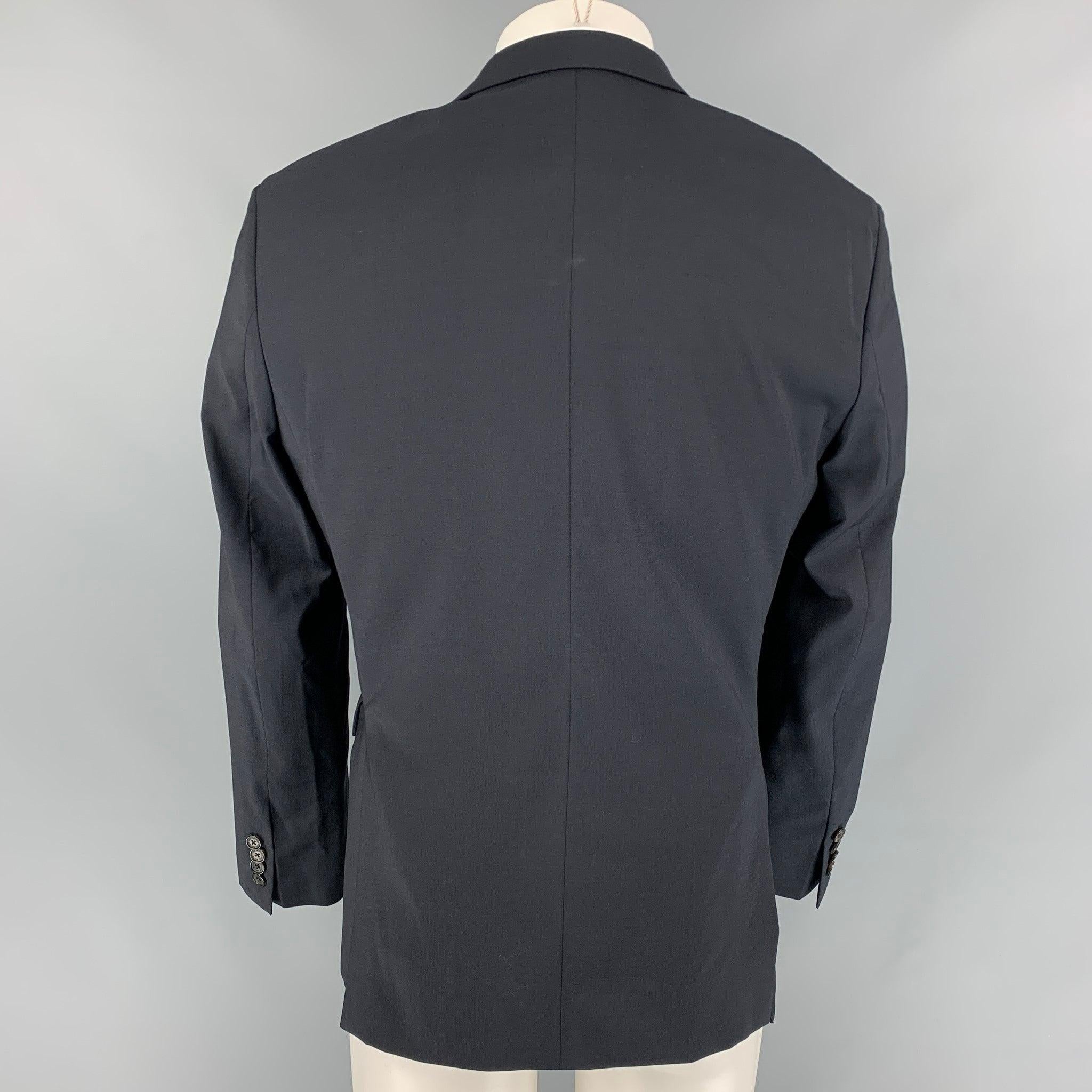 Men's NEIL BARRETT Size 40 Navy Wool Single Breasted Slim Fit Sport Coat For Sale