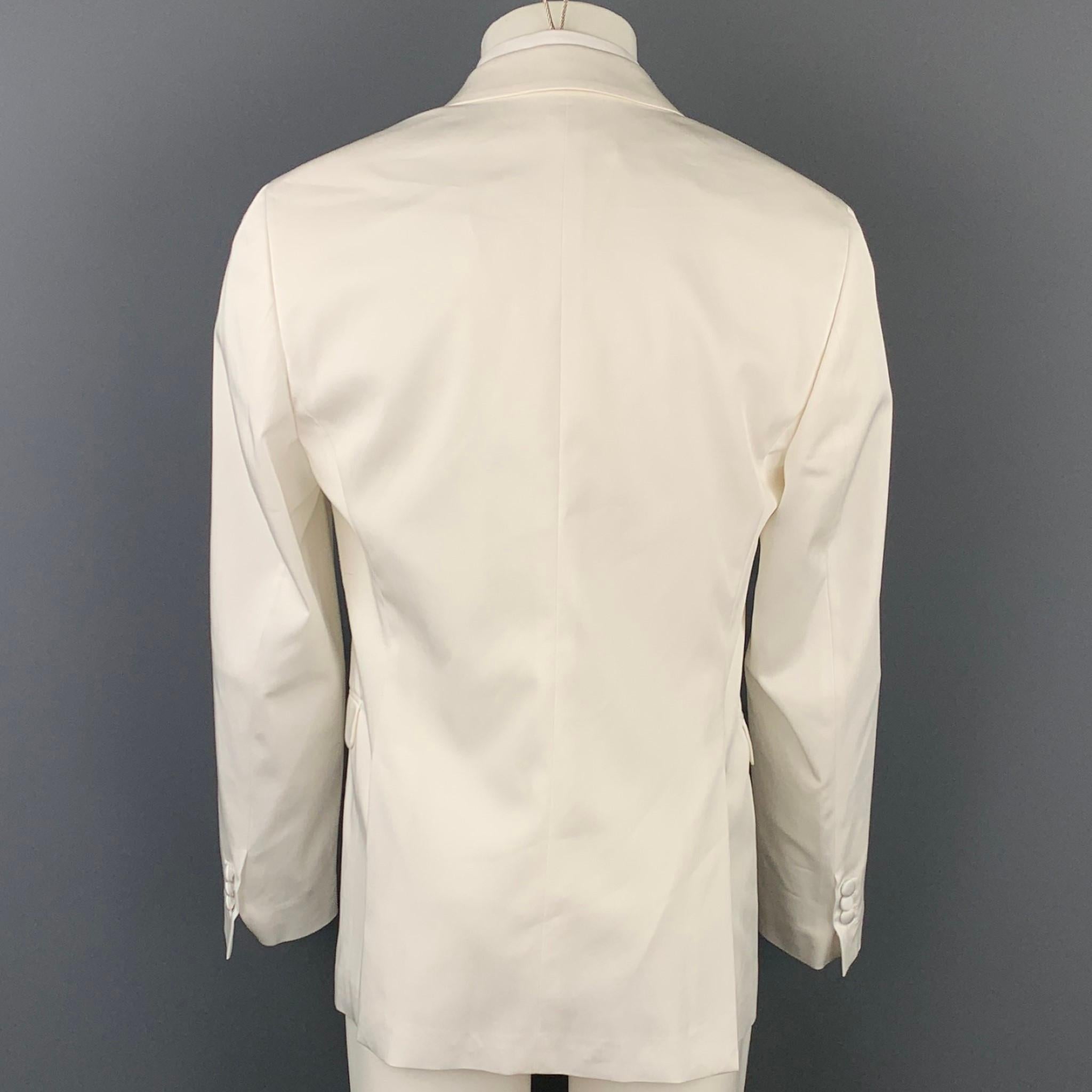 NEIL BARRETT Size 40 White Tencel Blend Peak Lapel Sport Coat In Good Condition In San Francisco, CA
