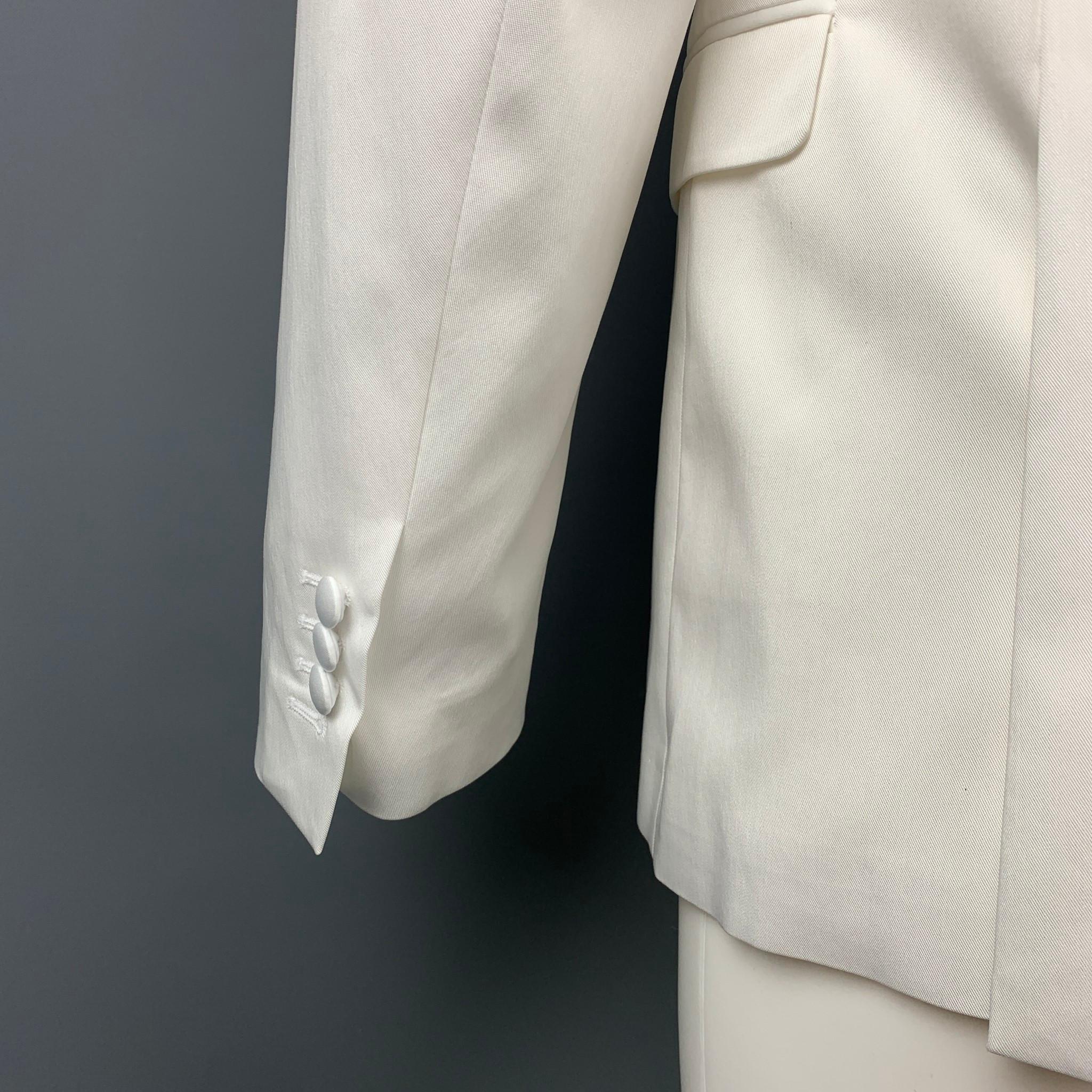 Men's NEIL BARRETT Size 40 White Tencel Blend Peak Lapel Sport Coat