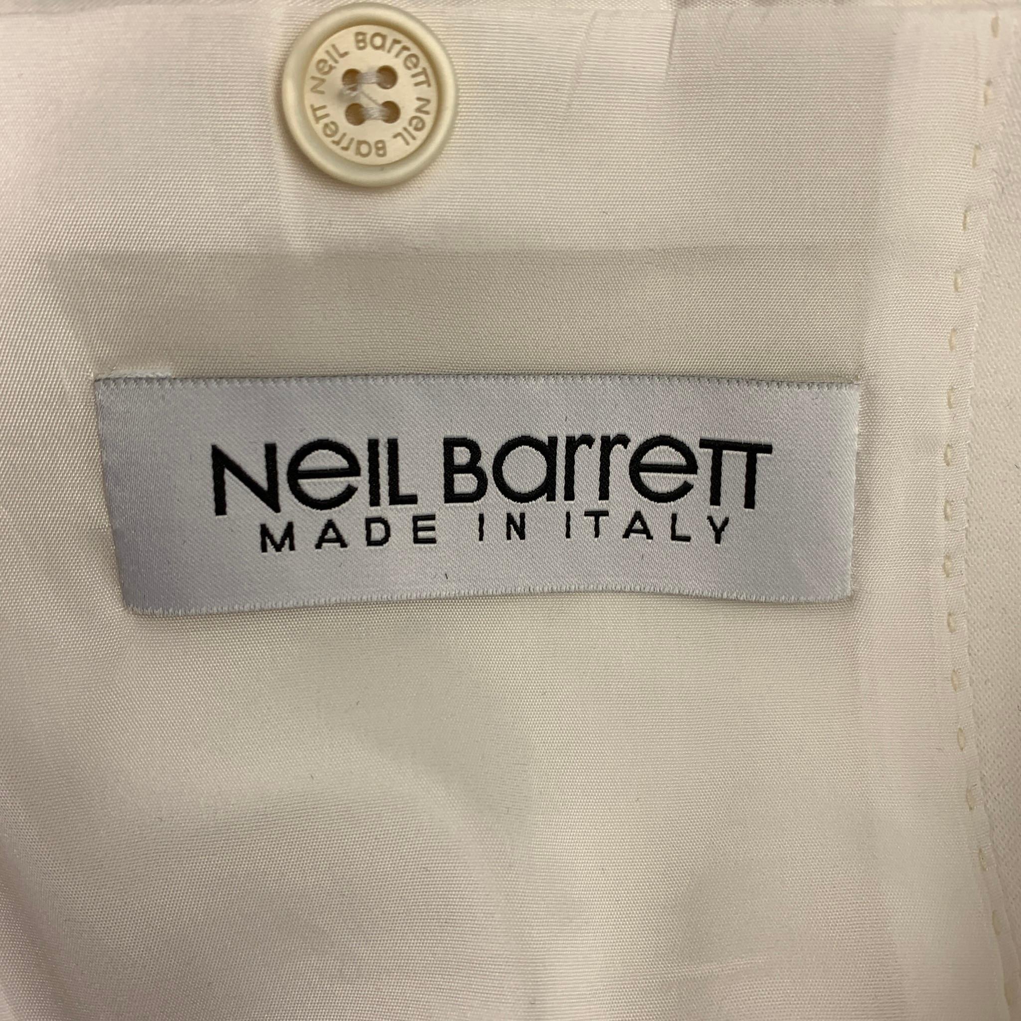 NEIL BARRETT Size 40 White Tencel Blend Peak Lapel Sport Coat 2