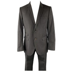 Abito NEIL BARRETT Taglia 42 Regolare in lana a righe color carbone con risvolto a tacche