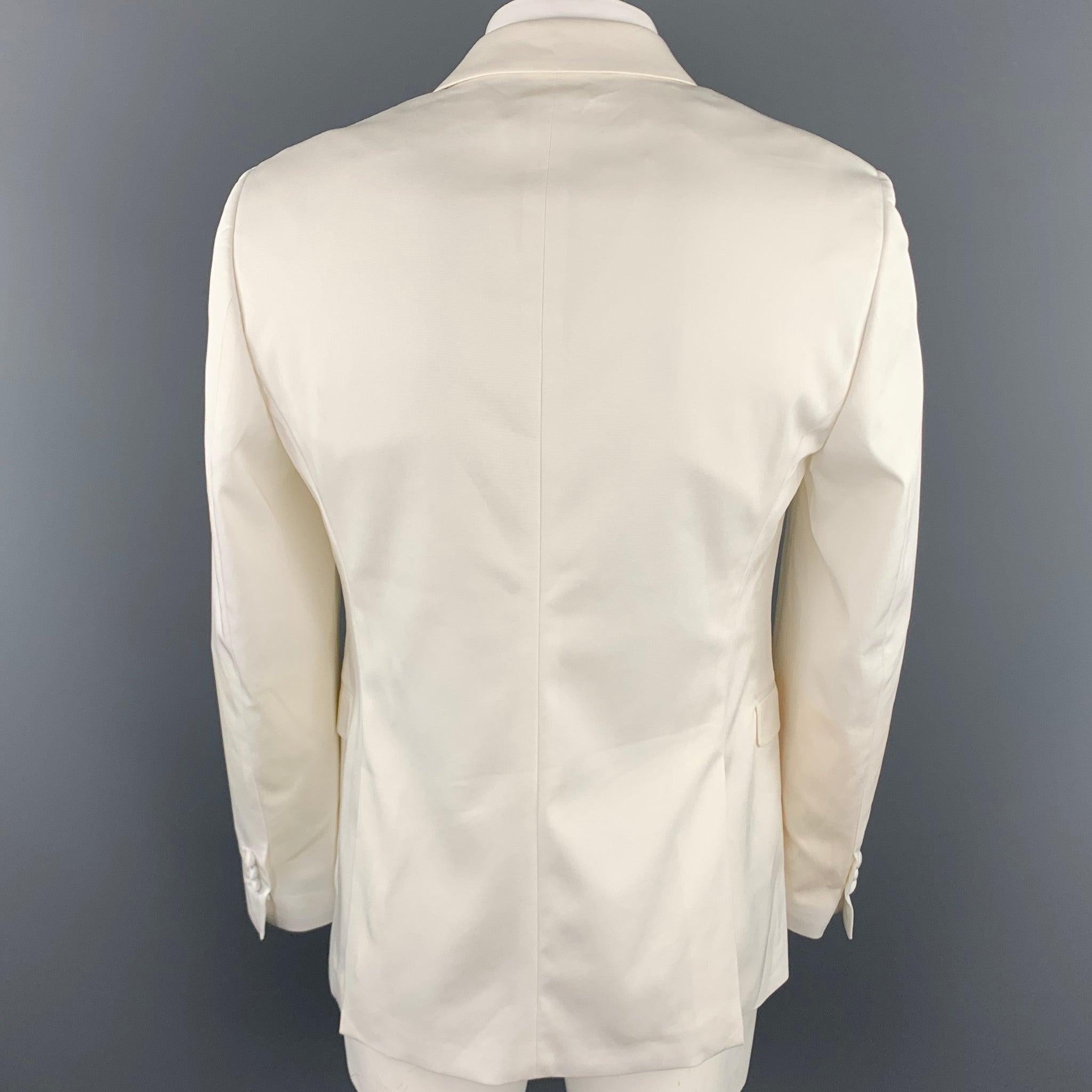 Men's NEIL BARRETT Size 42 White Tencel Blend Peak Lapel Sport Coat For Sale