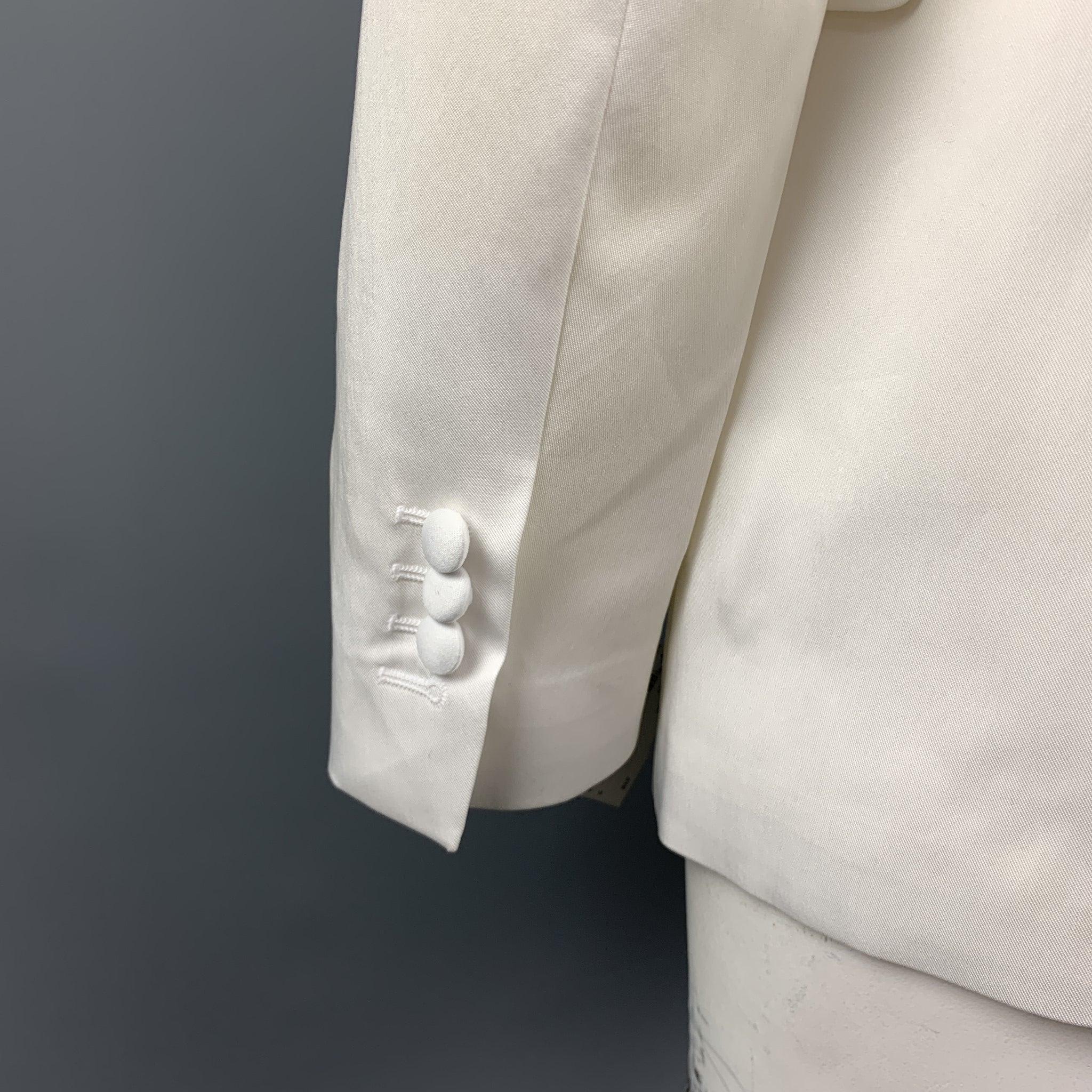 NEIL BARRETT Size 42 White Tencel Blend Peak Lapel Sport Coat For Sale 1