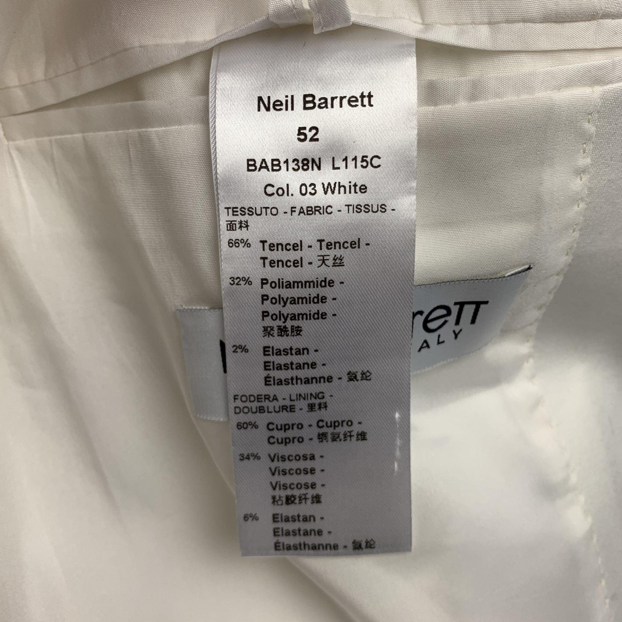 NEIL BARRETT Size 42 White Tencel Blend Peak Lapel Sport Coat For Sale 3