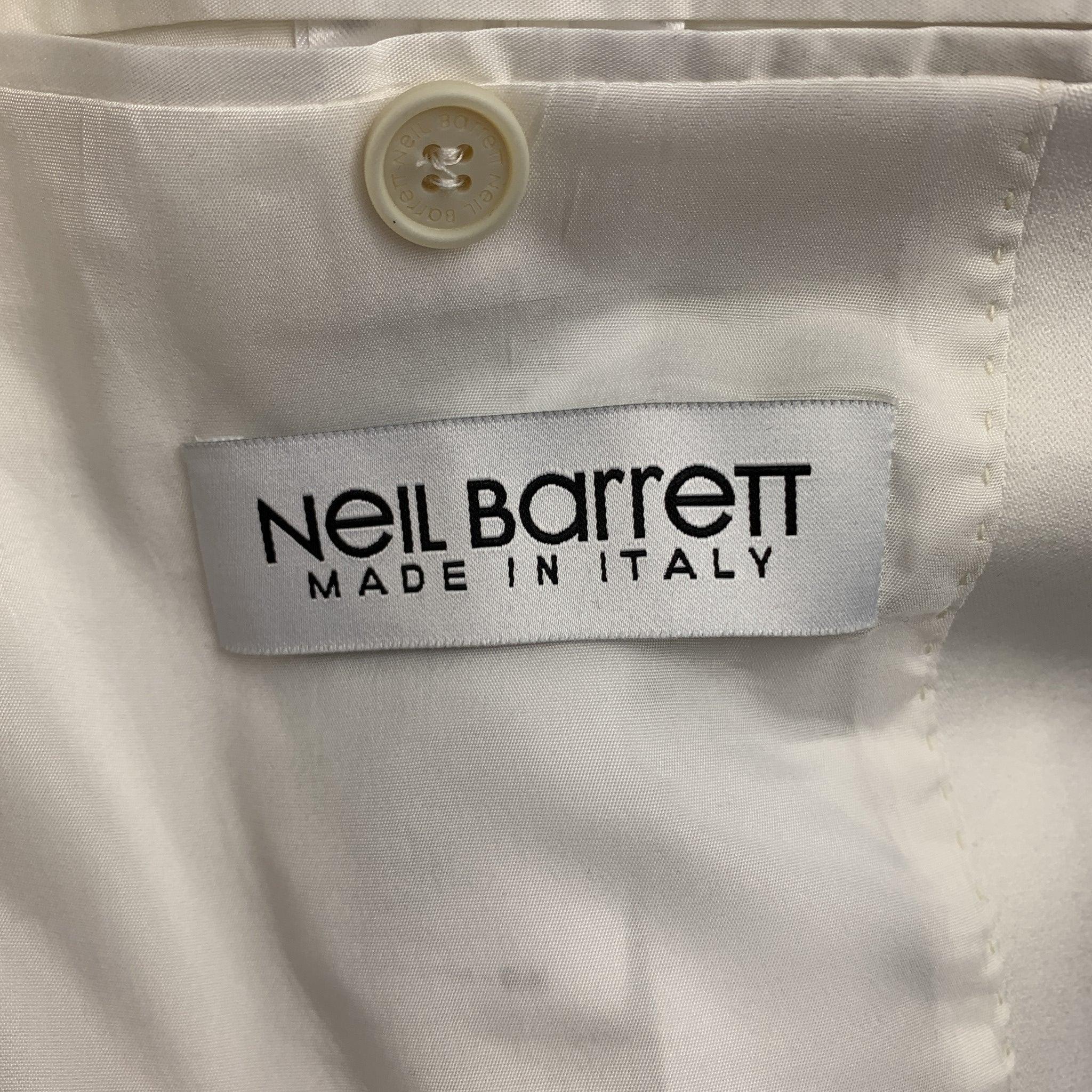 NEIL BARRETT Size 42 White Tencel Blend Peak Lapel Sport Coat For Sale 4