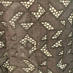 NEIL BARRETT Size L Black Cotton Eyelet Lace Asymmetrical Button Up Shirt