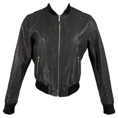 Neil Barrett - Giacca Bomber in Pelle Nera Distressed taglia L