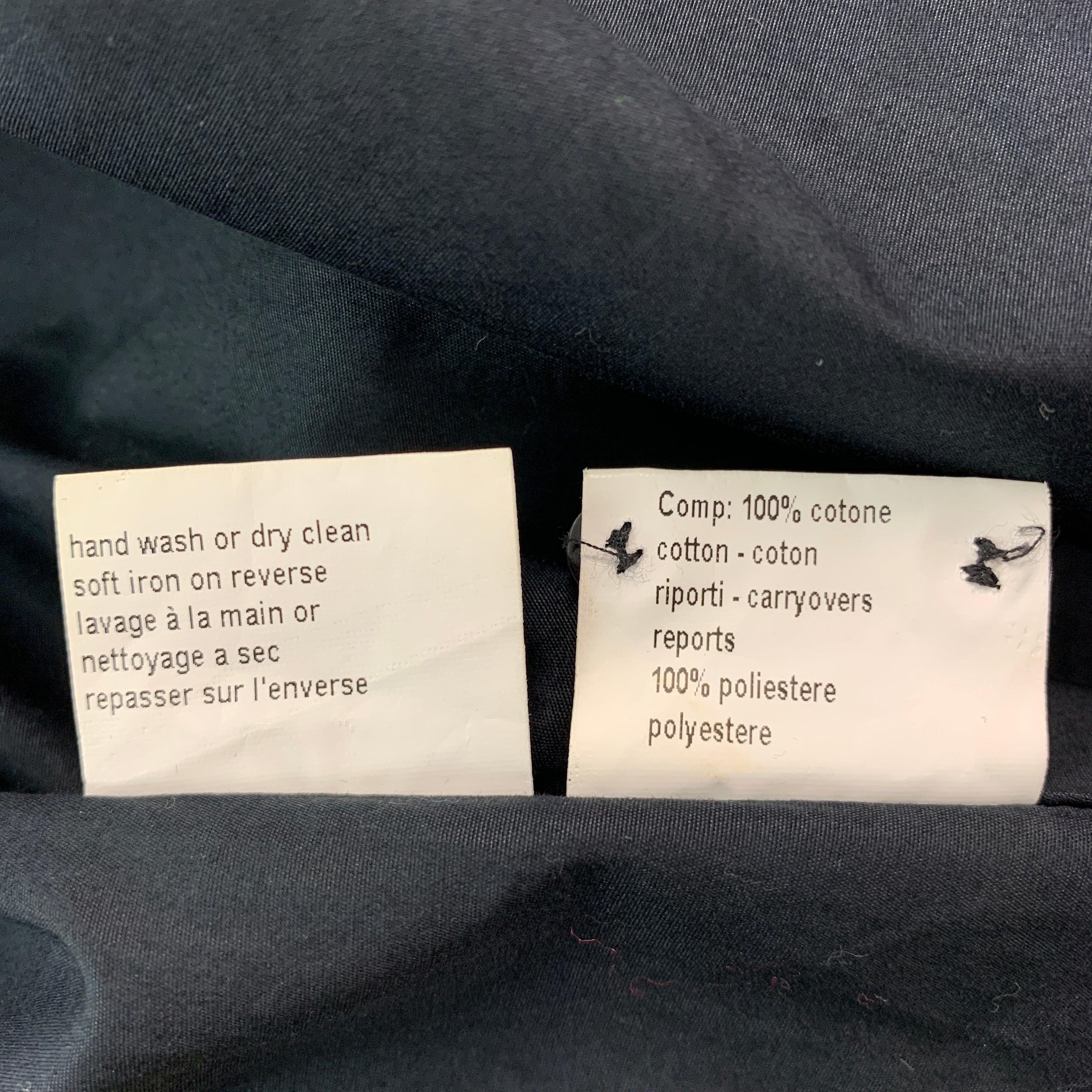 NEIL BARRETT Größe L Schwarzes langärmeliges Hemd aus gemischten Stoffen mit Knopfleiste aus Baumwolle im Angebot 3