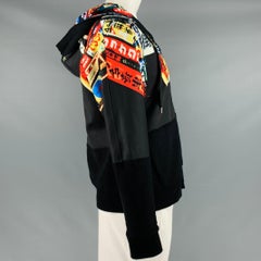 NEIL BARRETT Size L Black Multi Color Print Hooded Jacket