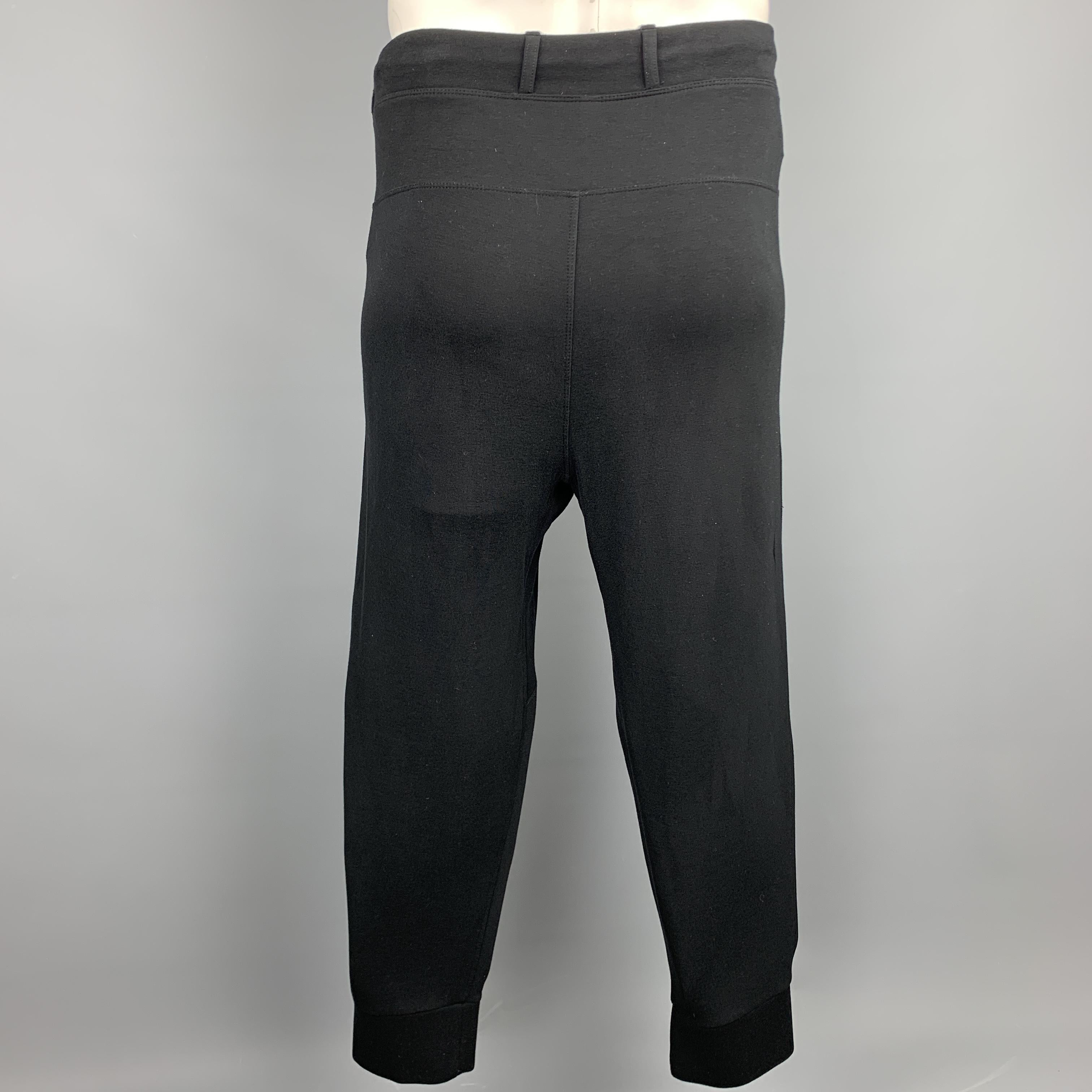 NEIL BARRETT Size L Black Viscose Drop-Crotch Casual Pants In Excellent Condition In San Francisco, CA