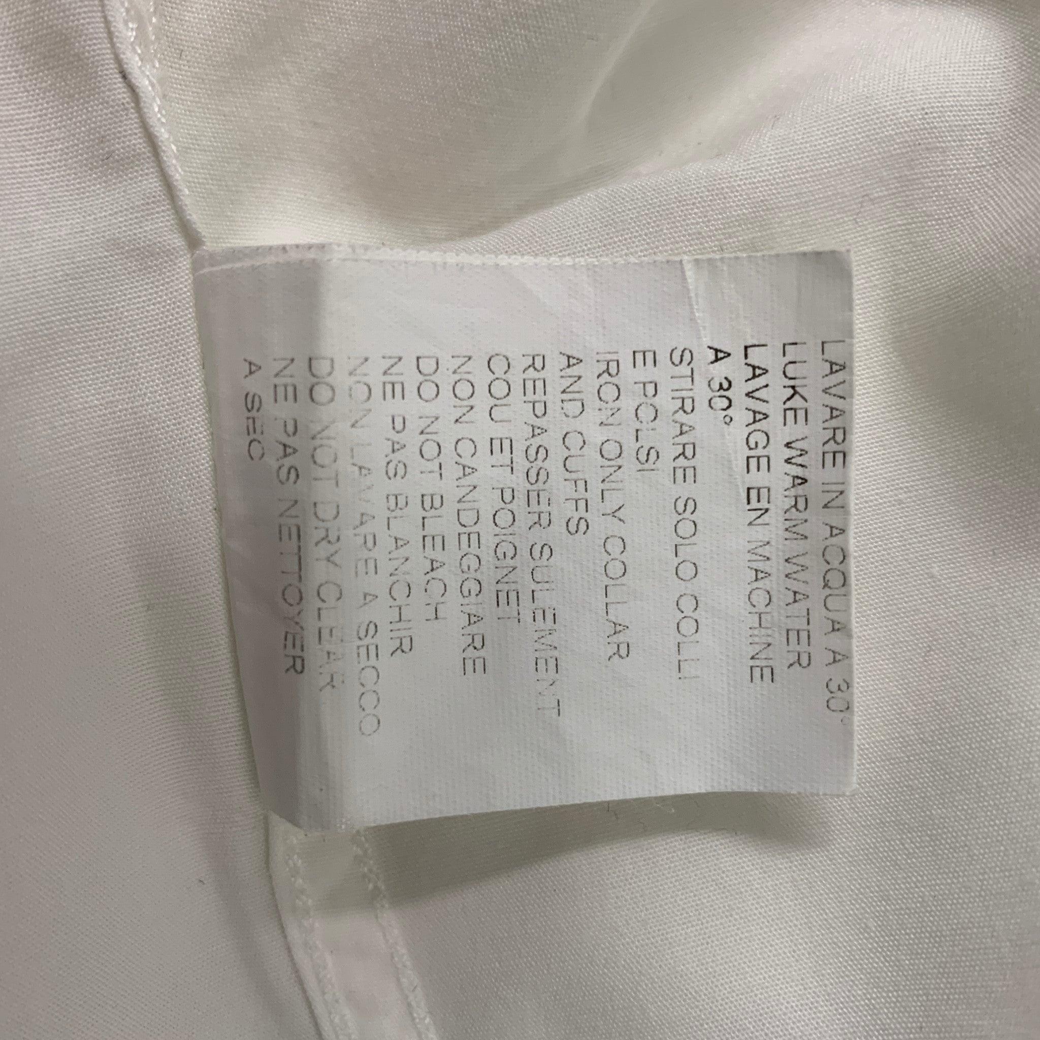 NEIL BARRETT Size L White Black Print Cotton Button Up Long Sleeve Shirt For Sale 5