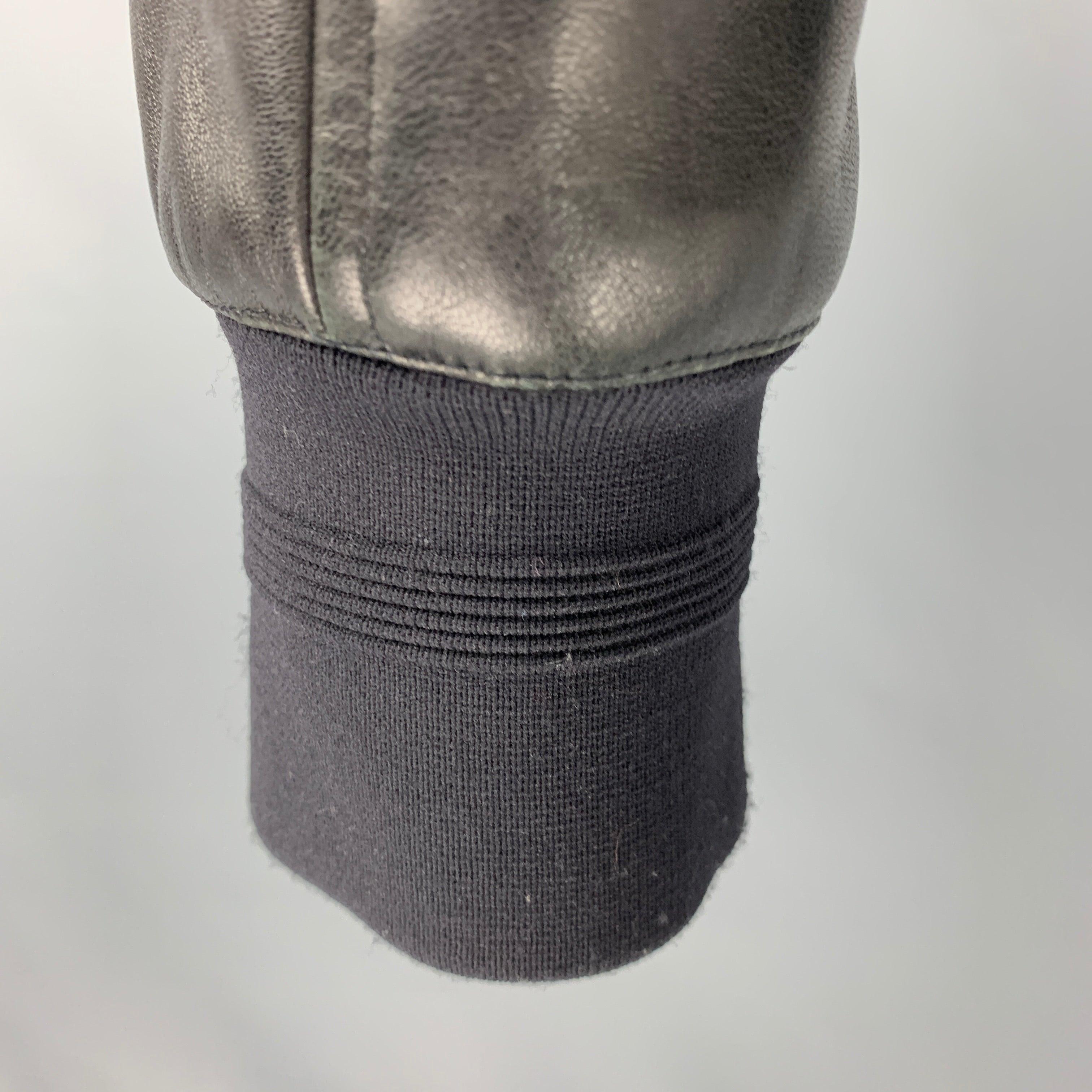 NEIL BARRETT Talla M Chaqueta de piel acolchada blanca negra con cremallera en Bueno estado para la venta en San Francisco, CA