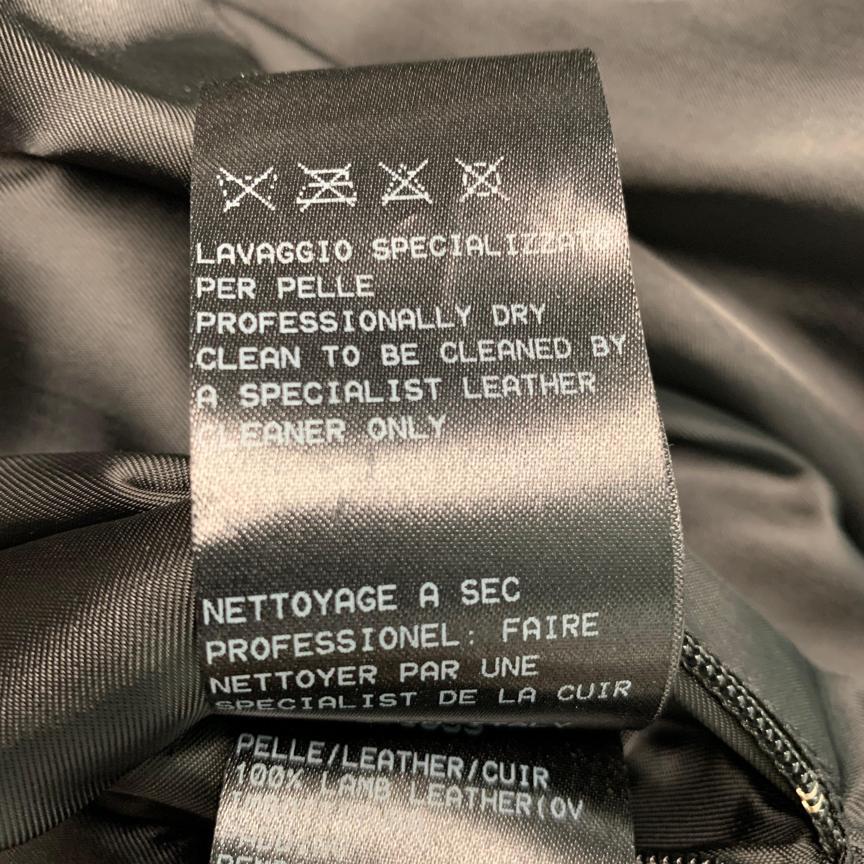 NEIL BARRETT Talla M Chaqueta de piel acolchada blanca negra con cremallera en venta 3