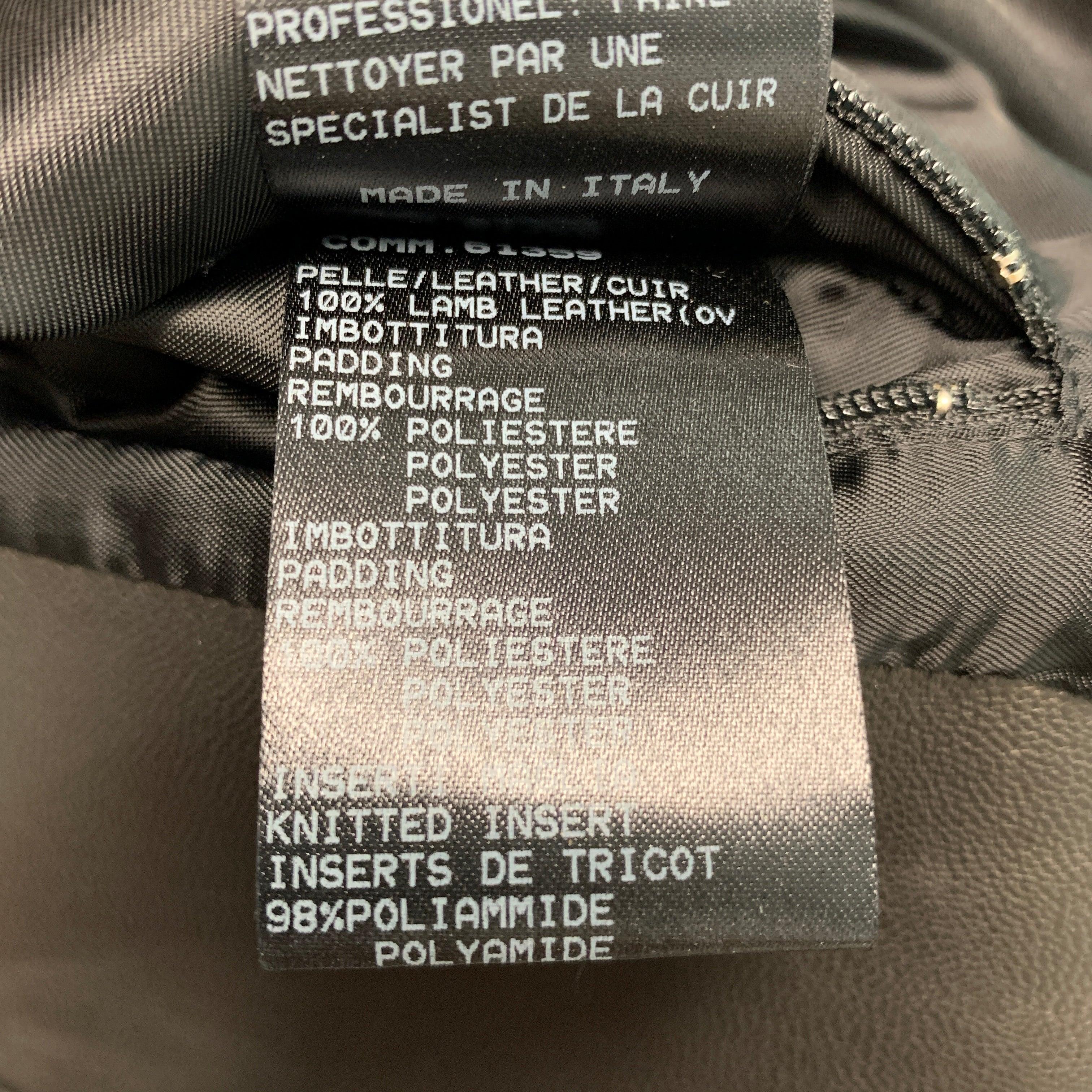 NEIL BARRETT Talla M Chaqueta de piel acolchada blanca negra con cremallera en venta 4