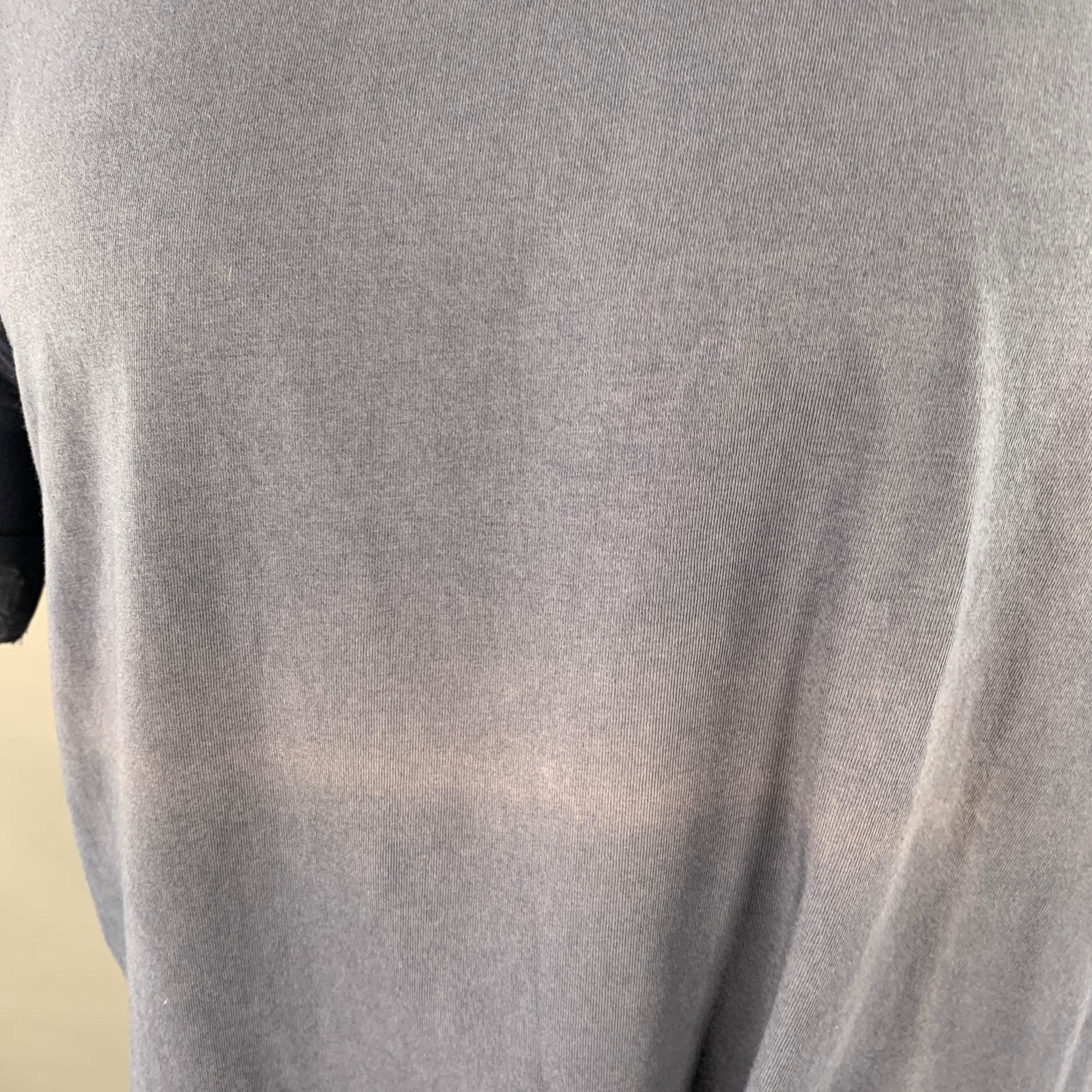 NEIL BARRETT Taille M Bleu Blanc Coton Lightning Bolt Cuffed Crew Neck T-shirt Pour hommes en vente