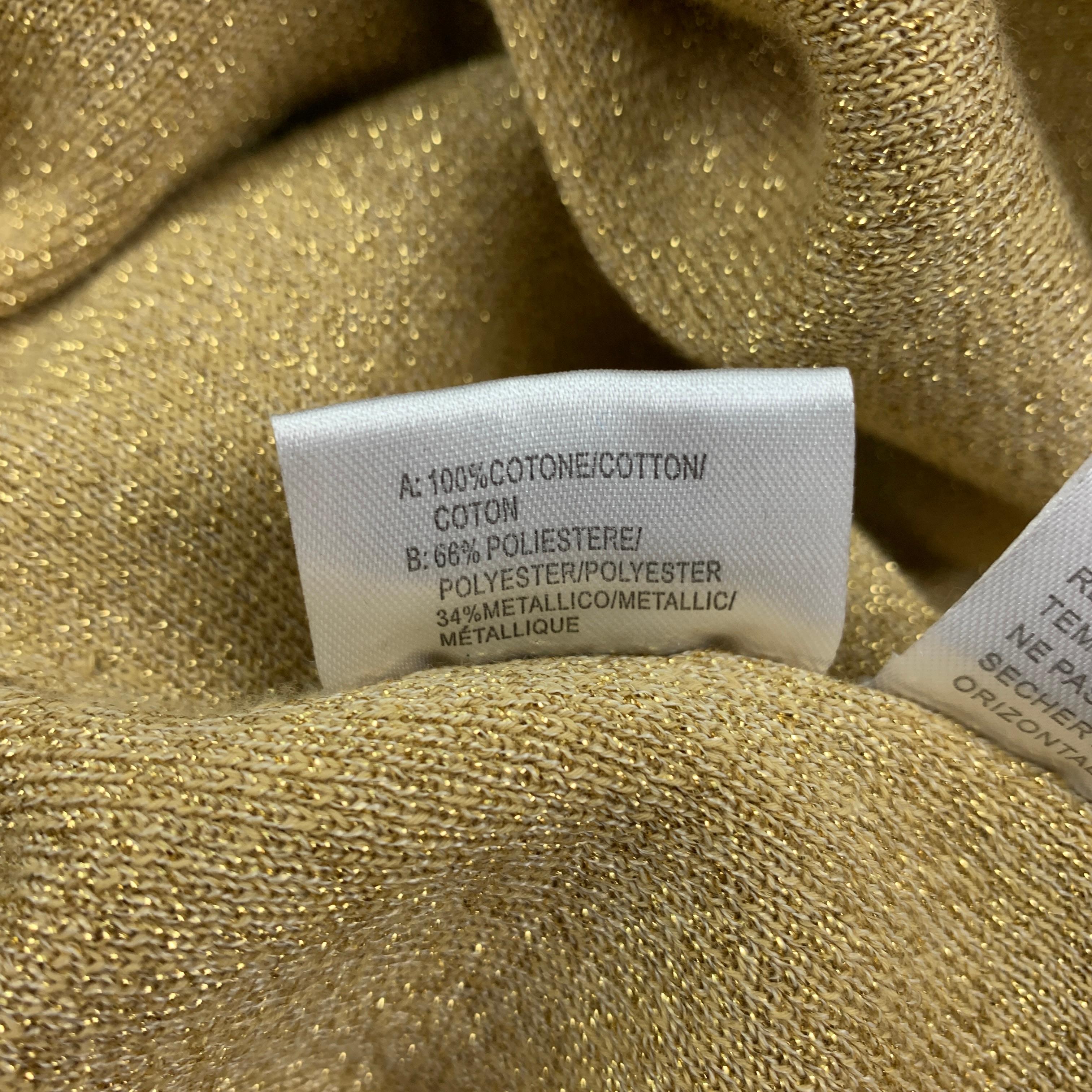 NEIL BARRETT Size M Gold Metallic Polyester Blend Long Pullover 1
