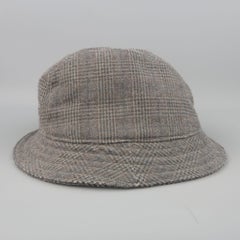 Cappello Fedora in misto lana NEIL BARRETT Taglia M Grigio Glenplaid