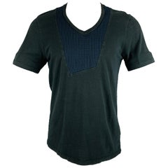 NEIL BARRETT Taglia M Grigio Navy Maglietta con collo a V in cotone misto M.I.I.