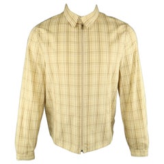 NEIL BARRETT Size M Khaki Painted Cotton Zip Up Jacket