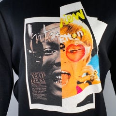 NEIL BARRETT Size M Rocky Elton Black Multi Color Print Viscose Crew Neck Sweatshirt