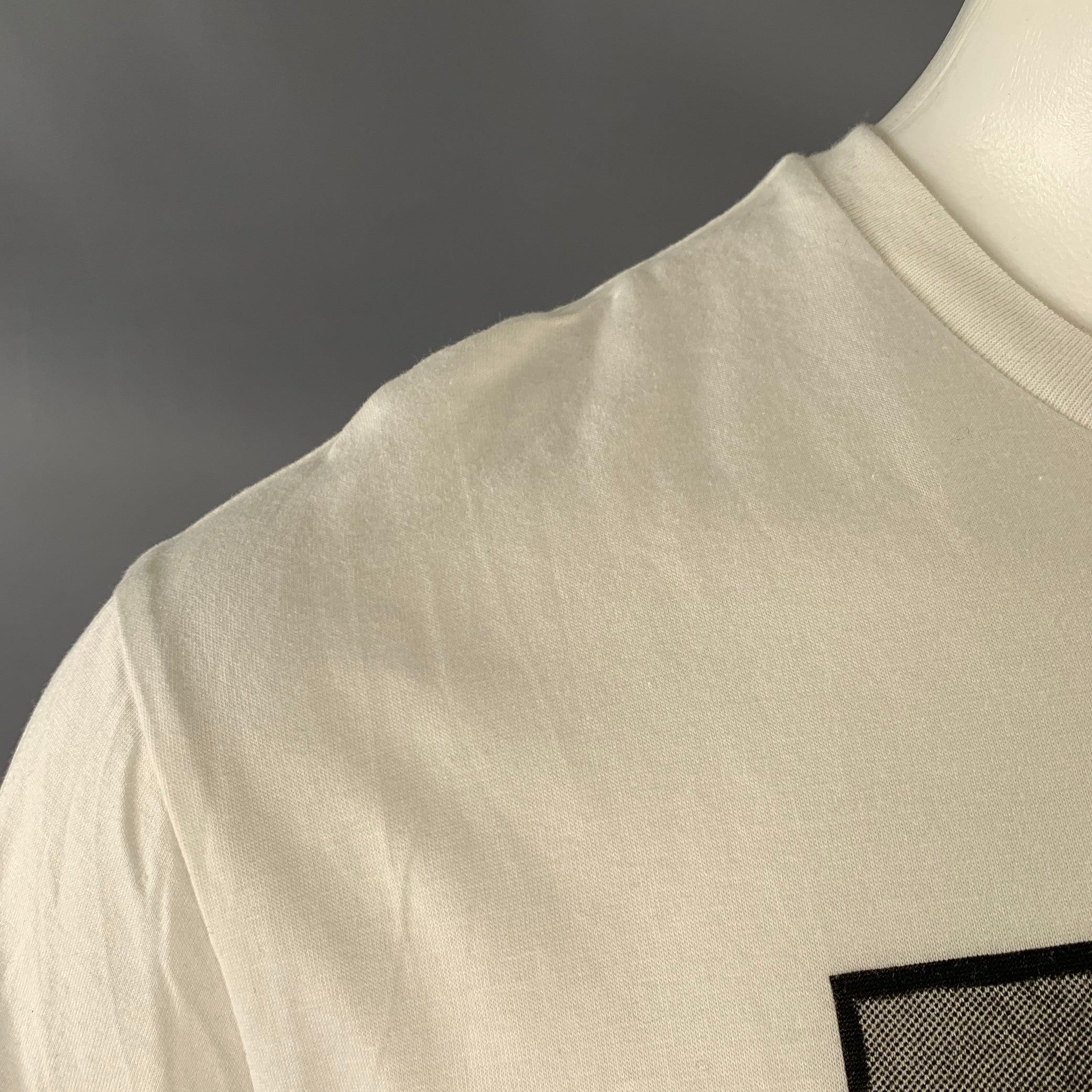 NEIL BARRETT Taglia M Sid McQueen Hybrid Mugshot White Black Print Cotone Loose Fit Crew Neck T-shirt in vendita 2