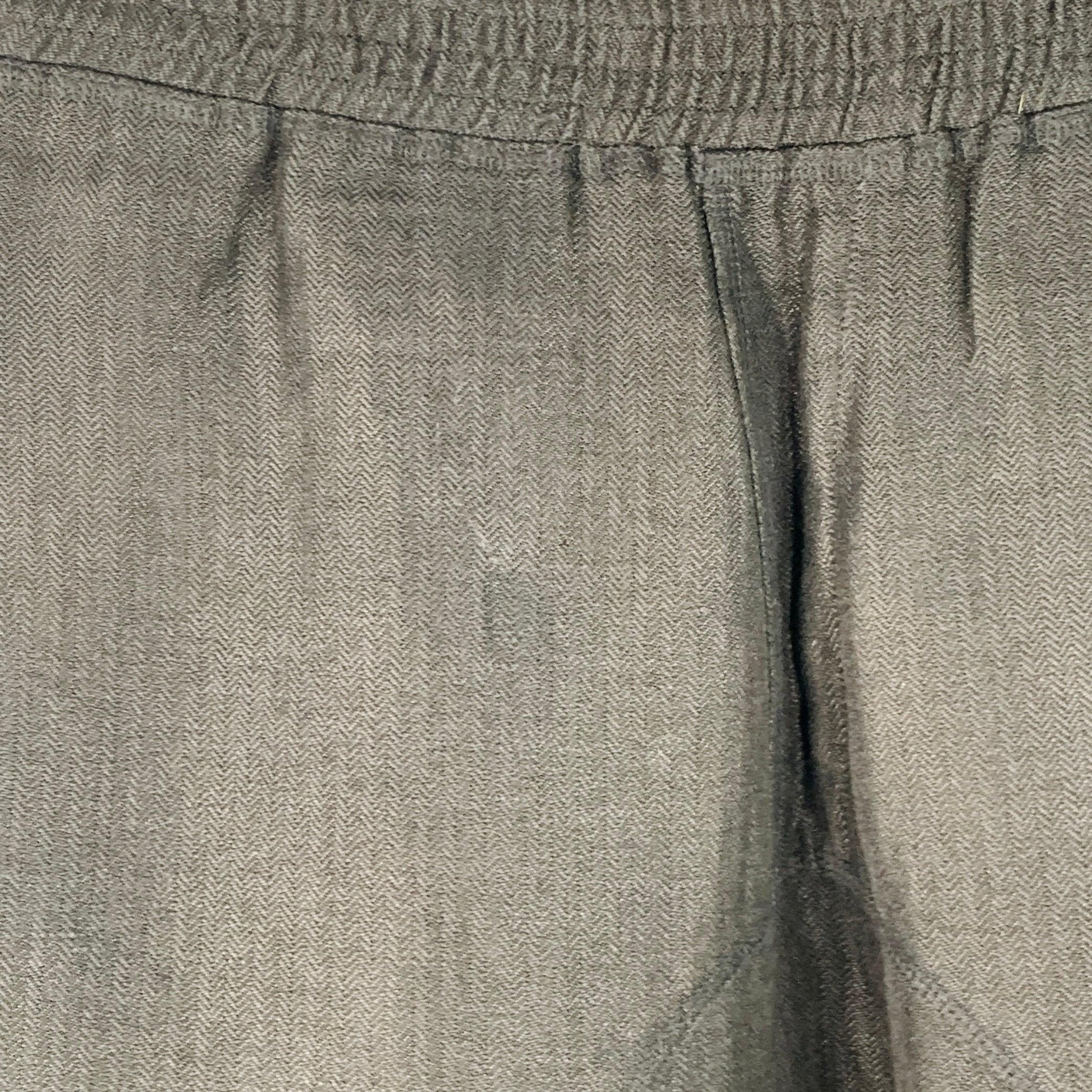 NEIL BARRETT Talla S Negro Espiga Lana Virgen Cintura Elástica Pantalones Casual en venta 1