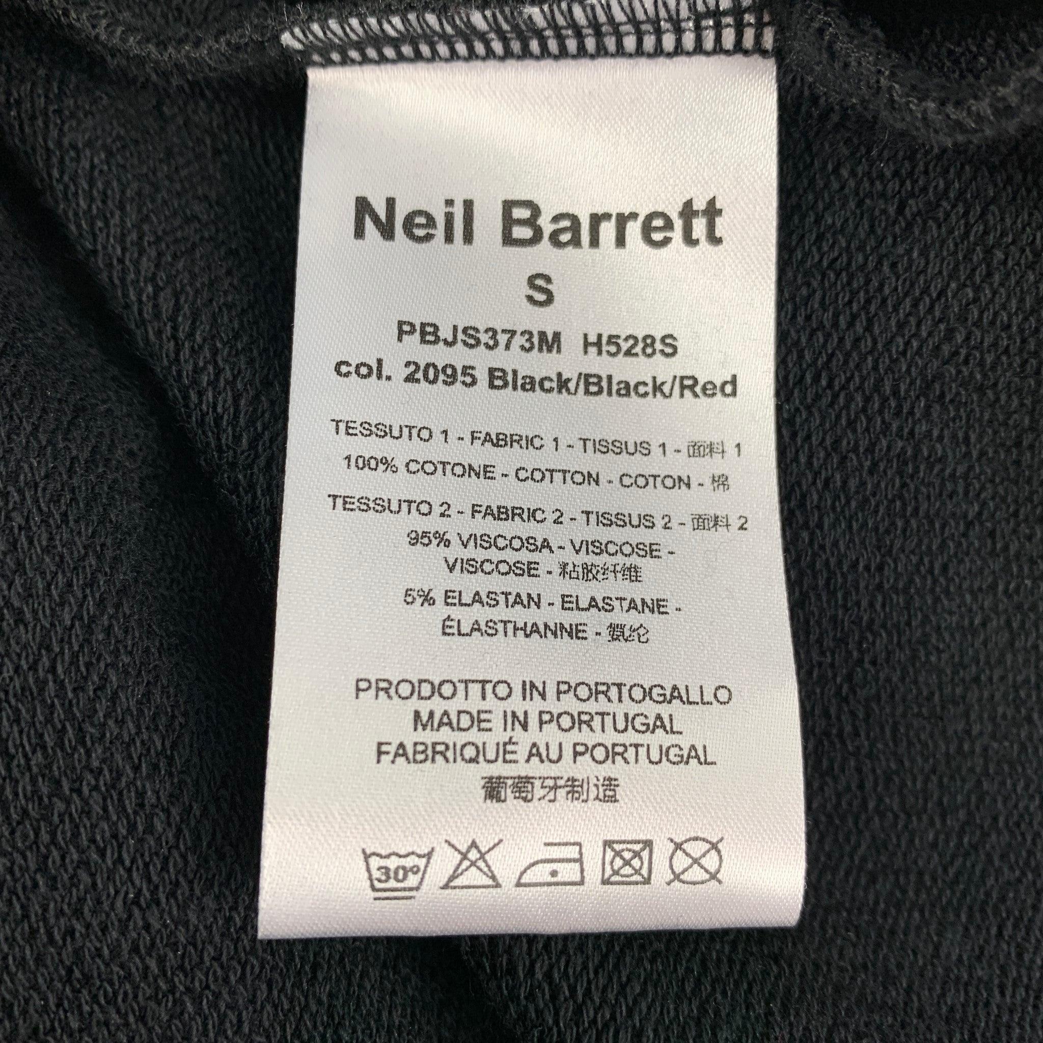 Men's NEIL BARRETT Size S Black Red Man-Tastic Graphic Viscose Crew-Neck Sweatshirt For Sale