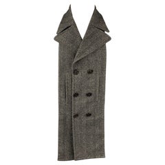 NEIL BARRETT Size S Grey & Charcoal Herringbone Wool Blend Scarf
