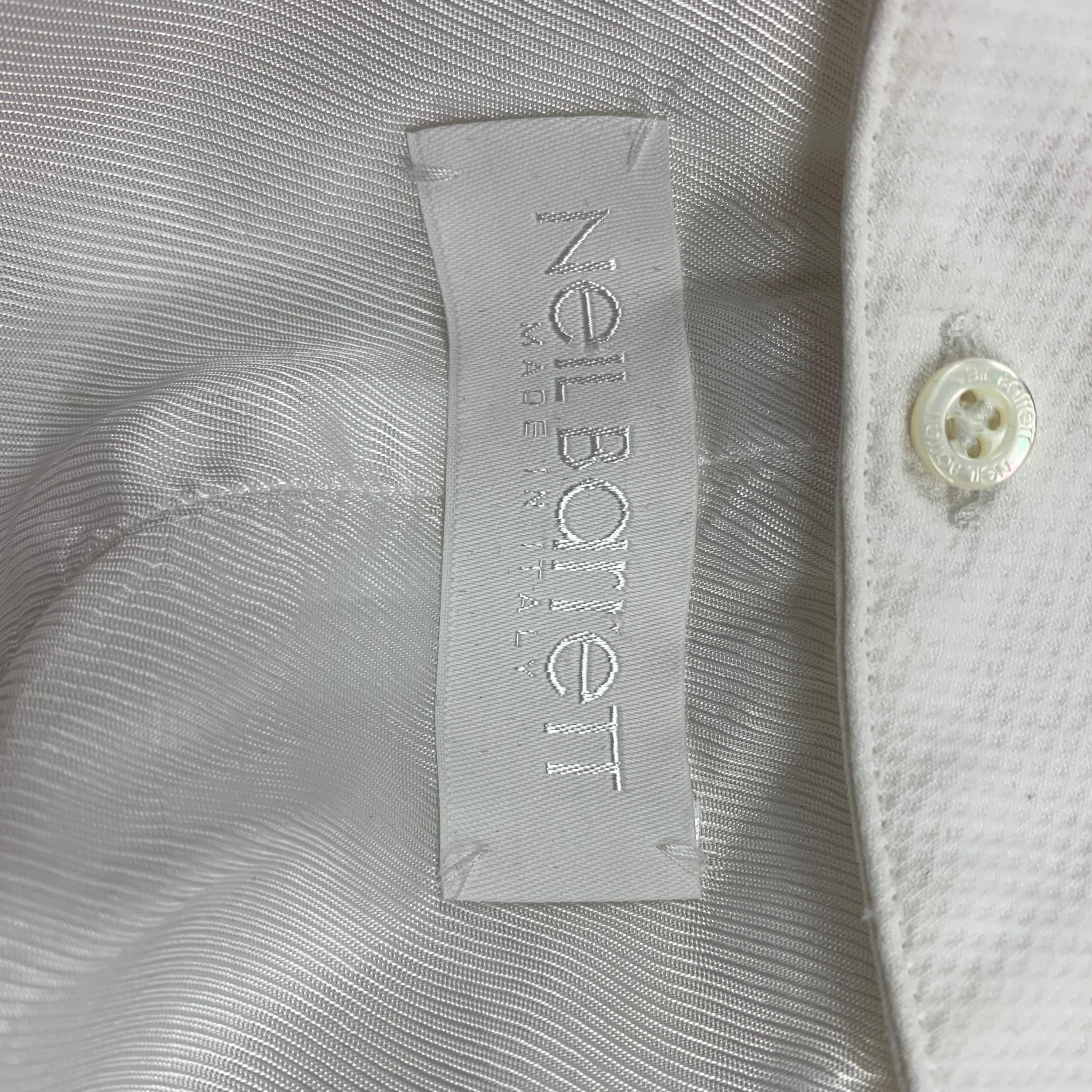 NEIL BARRETT Size XL White Cotton / Linen Buttoned Vest 2