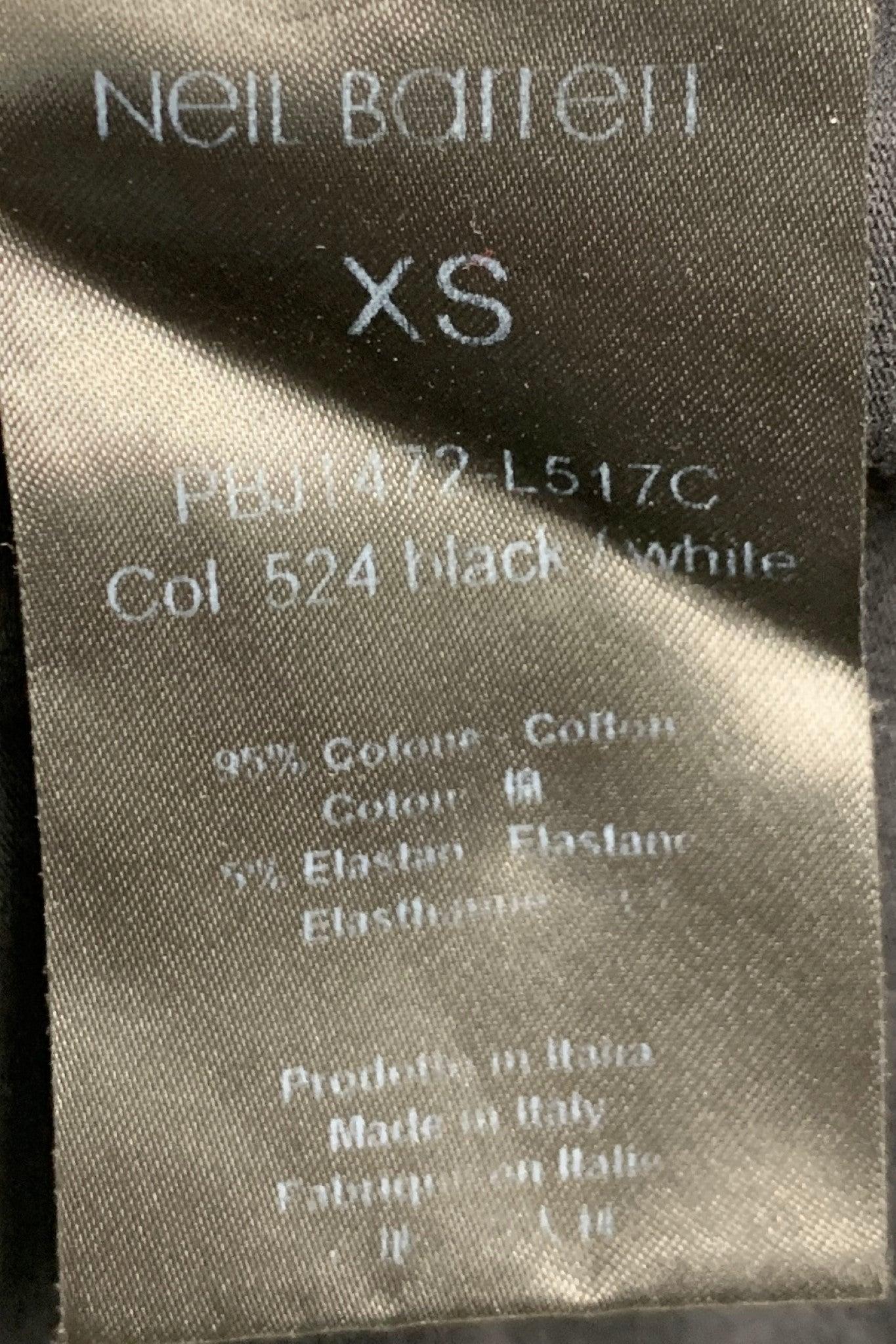 NEIL BARRETT Size XS Black & White Color Block Cotton / Elastane T-shirt For Sale 2